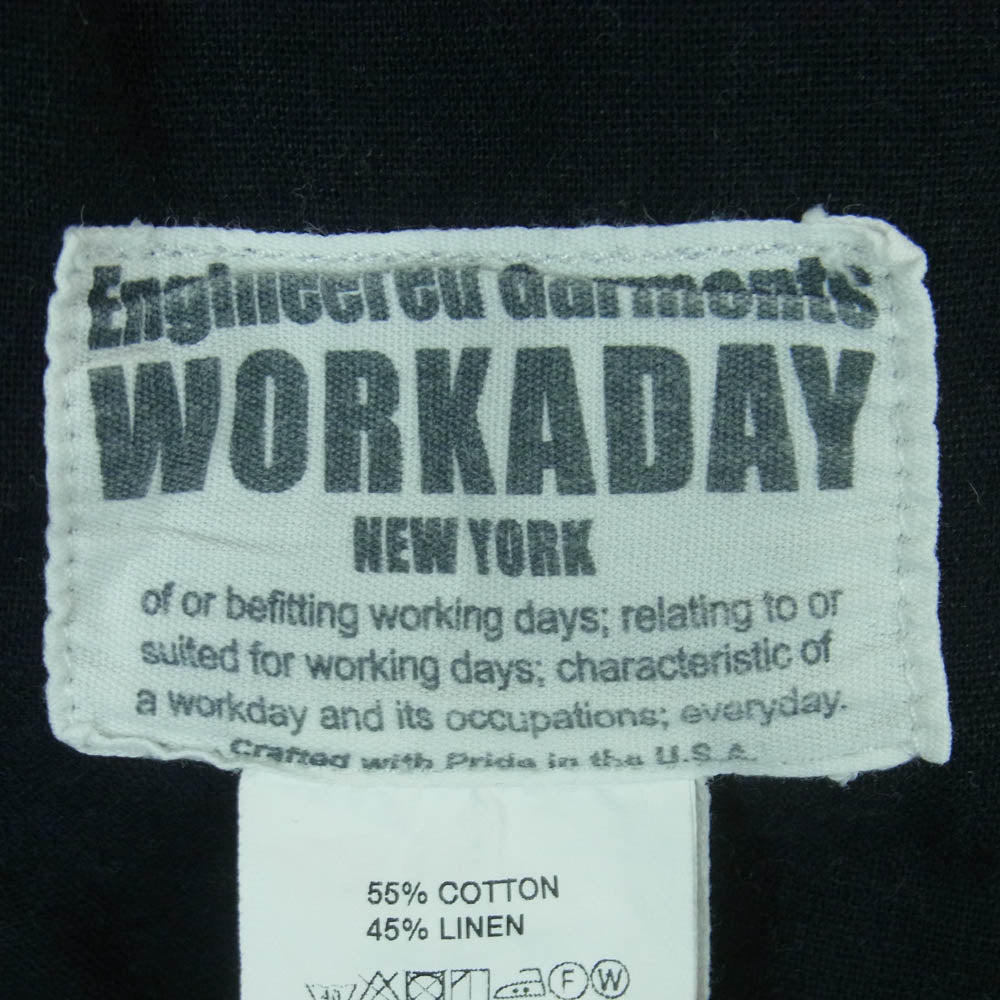 Engineered Garments エンジニアードガーメンツ WORKADAY ワーカーデイ USA製 コットン リネン カバーオール ジャケット ブラック系 XS【中古】