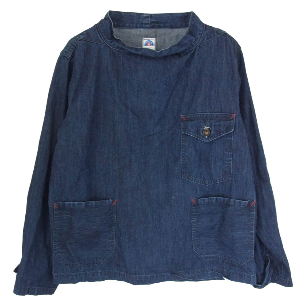 POST OVERALLS ポストオーバーオールズ BEAMS ビームス BEAMS PLUS別注 USA製 デニム フィッシャーマン スモック プルオーバー ジャケット インディゴブルー系 S【中古】