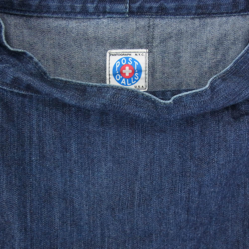 POST OVERALLS ポストオーバーオールズ BEAMS ビームス BEAMS PLUS別注 USA製 デニム フィッシャーマン スモック プルオーバー ジャケット インディゴブルー系 S【中古】