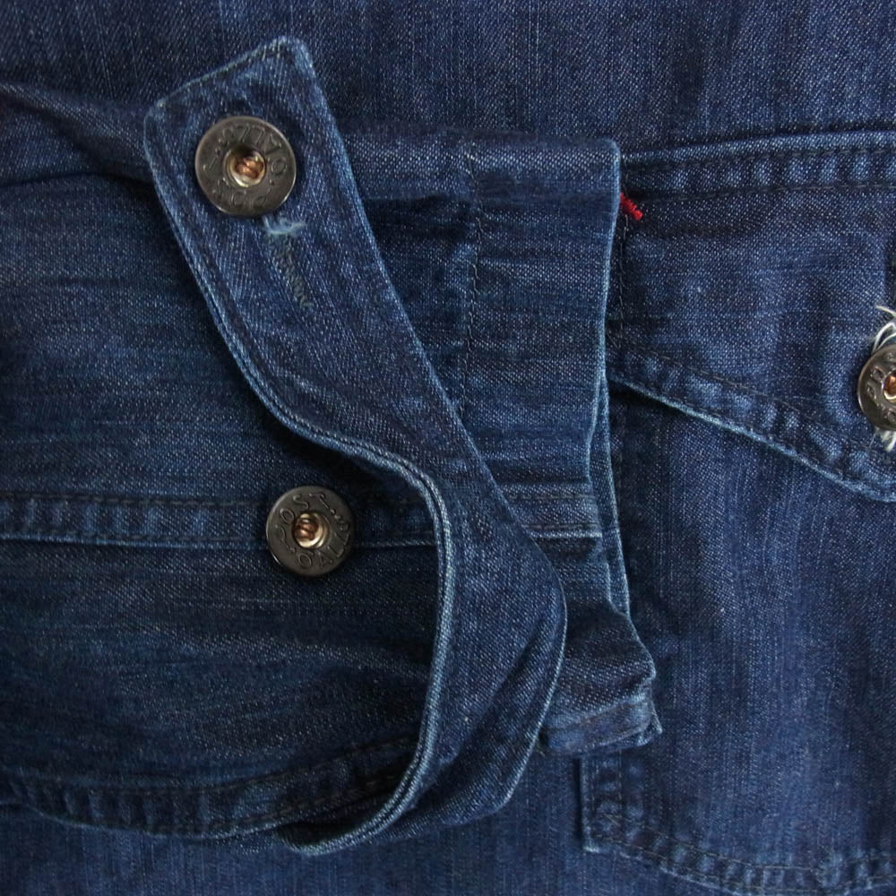 POST OVERALLS ポストオーバーオールズ BEAMS ビームス BEAMS PLUS別注 USA製 デニム フィッシャーマン スモック プルオーバー ジャケット インディゴブルー系 S【中古】