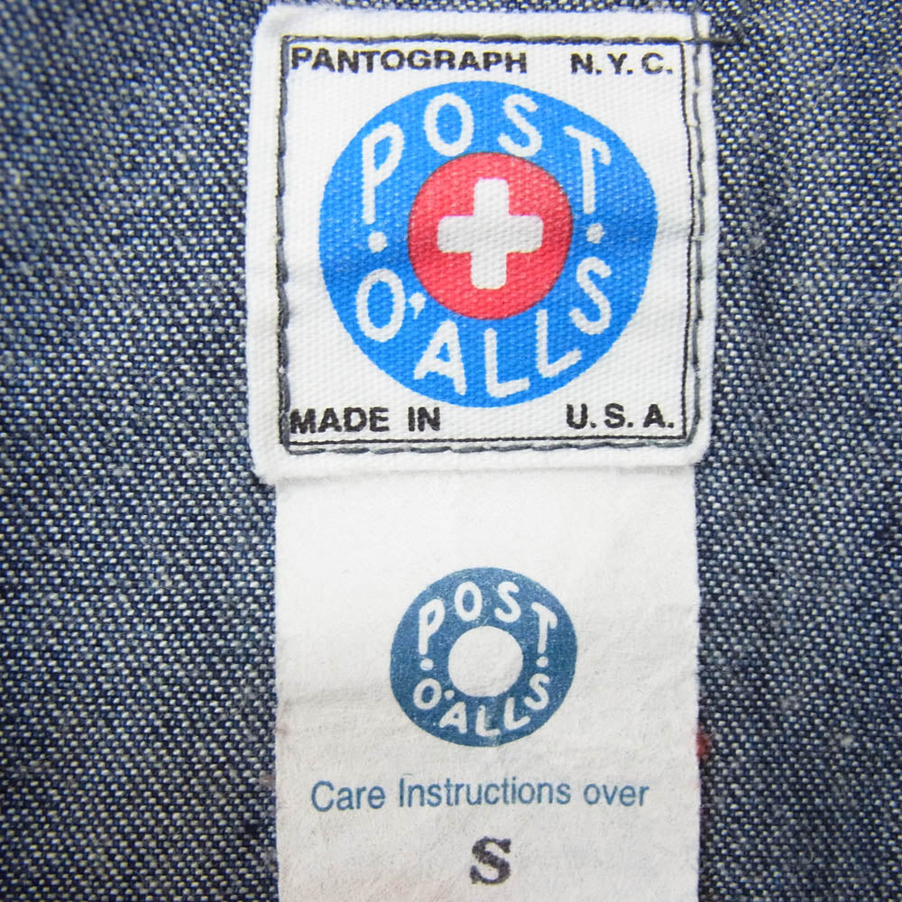 POST OVERALLS ポストオーバーオールズ BEAMS ビームス BEAMS PLUS別注 USA製 デニム フィッシャーマン スモック プルオーバー ジャケット インディゴブルー系 S【中古】