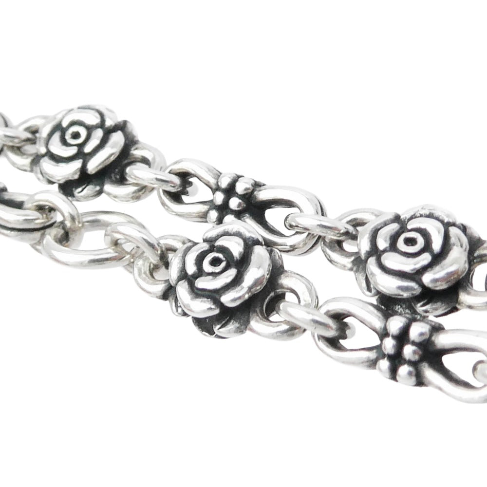 Justin Davis ジャスティンデイビス SNJ210 購入証明書付属 BOHEMIAN CHAIN NECKLACE 50 SV925 ボヘミアン チェーン ローズ 薔薇 シルバー系【中古】