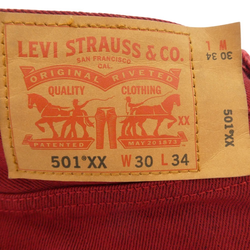Levi's リーバイス 501 ボタンフライ ジーンズ デニムパンツ レッド系 W30【美品】【中古】