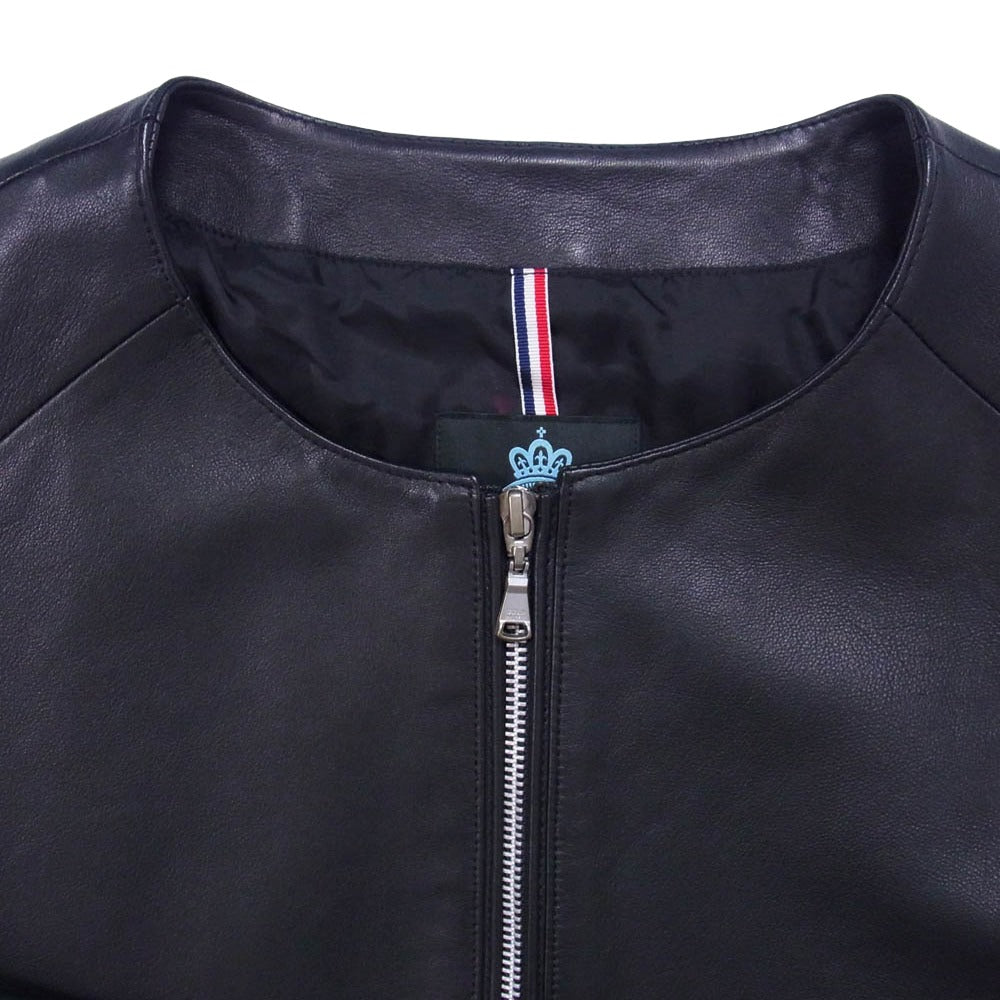 ギルドプライム 71F03-301-09 ノーカラー シングル ライダース レザー ジャケット ブラック系 M【中古】