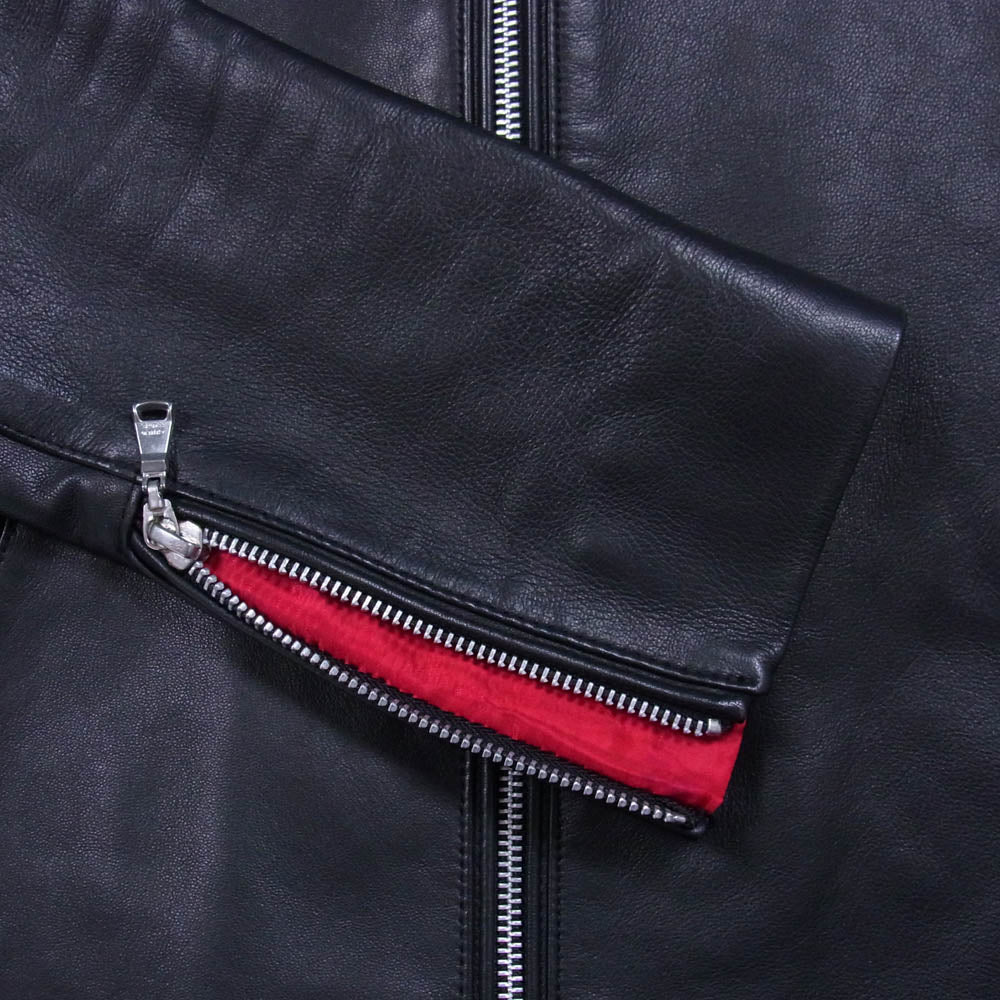 ギルドプライム 71F03-301-09 ノーカラー シングル ライダース レザー ジャケット ブラック系 M【中古】
