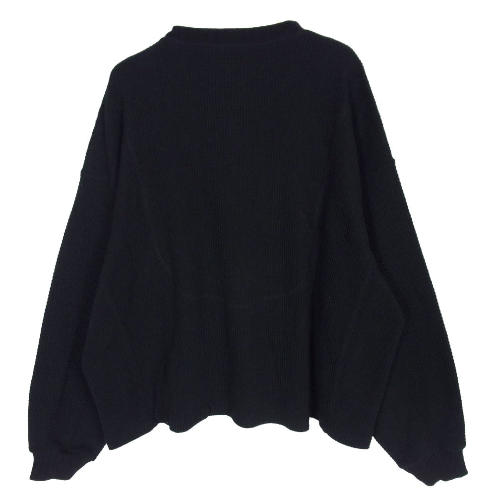 リフォメッド 26SS RECU-051 AZEAMI THERMAL TEE 畦編み サーマルT 長袖 カットソー Tシャツ ブラック系 1【美品】【中古】