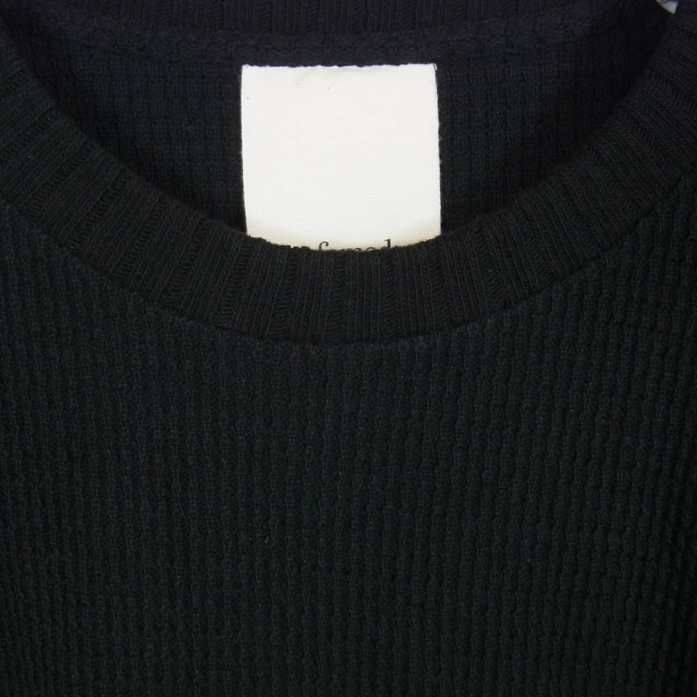 リフォメッド 26SS RECU-051 AZEAMI THERMAL TEE 畦編み サーマルT 長袖 カットソー Tシャツ ブラック系 1【美品】【中古】
