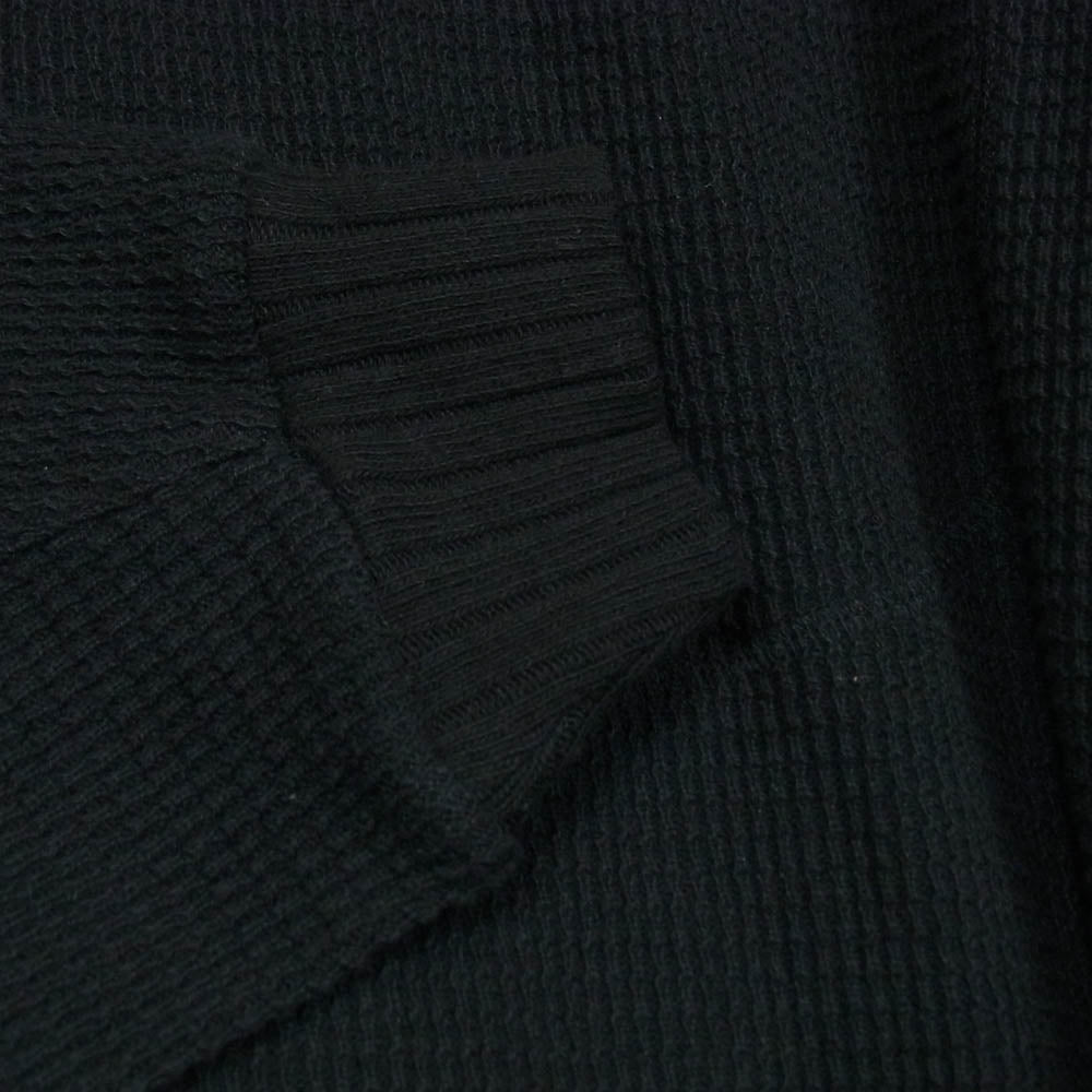 リフォメッド 26SS RECU-051 AZEAMI THERMAL TEE 畦編み サーマルT 長袖 カットソー Tシャツ ブラック系 1【美品】【中古】
