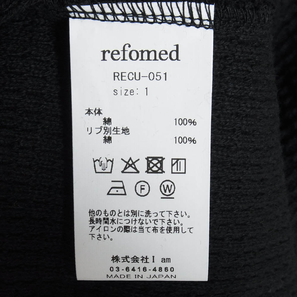 リフォメッド 26SS RECU-051 AZEAMI THERMAL TEE 畦編み サーマルT 長袖 カットソー Tシャツ ブラック系 1【美品】【中古】