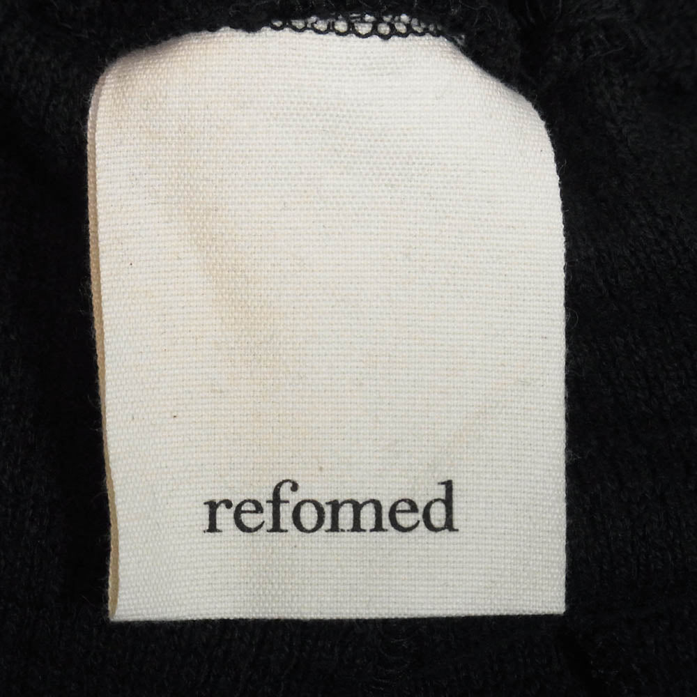 リフォメッド 26SS REPT-046 AZEAMI THERMAL PANTS 畦編み ドローストリング サーマル パンツ ブラック系 1【美品】【中古】