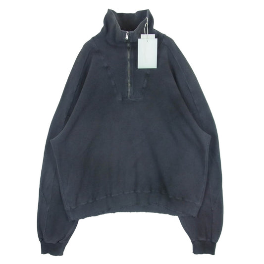 ANCELLM アンセルム ANC-CT120 SMOOTH KNIT PULLOVER SHIRT スムースknit ハーフジップ プルオーバー ジャケット スウェットシャツ グレー系 1【中古】