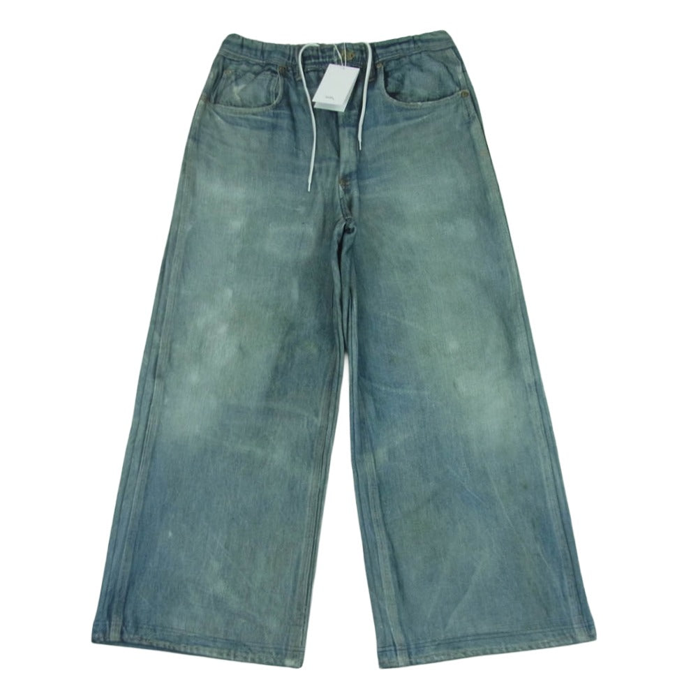トルク 26SS 26-1303 Trompe l'oeil Denim Sweat Pants トロンプルイユ デニム転写 バギー スウェット パンツ インディゴブルー系 4【中古】