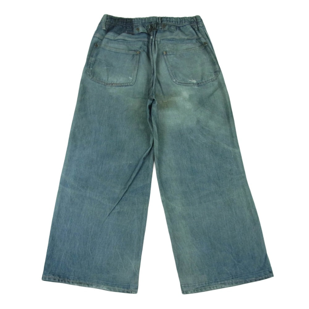トルク 26SS 26-1303 Trompe l'oeil Denim Sweat Pants トロンプルイユ デニム転写 バギー スウェット パンツ インディゴブルー系 4【中古】