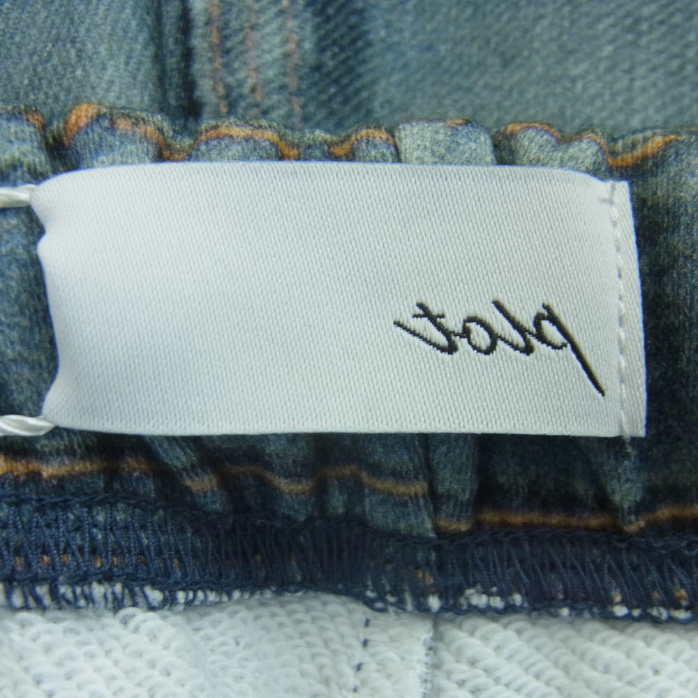 トルク 26SS 26-1303 Trompe l'oeil Denim Sweat Pants トロンプルイユ デニム転写 バギー スウェット パンツ インディゴブルー系 4【中古】