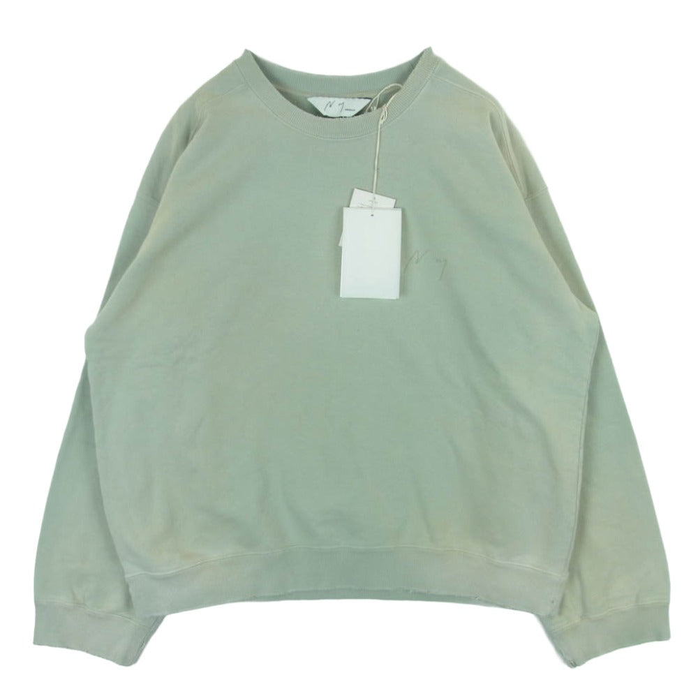 ANCELLM アンセルム ANC-CT145-A UNEVENNESS SWEAT SHIRT アンイーブンネス クルーネック スウェットシャツ ライトグリーン系 1【中古】