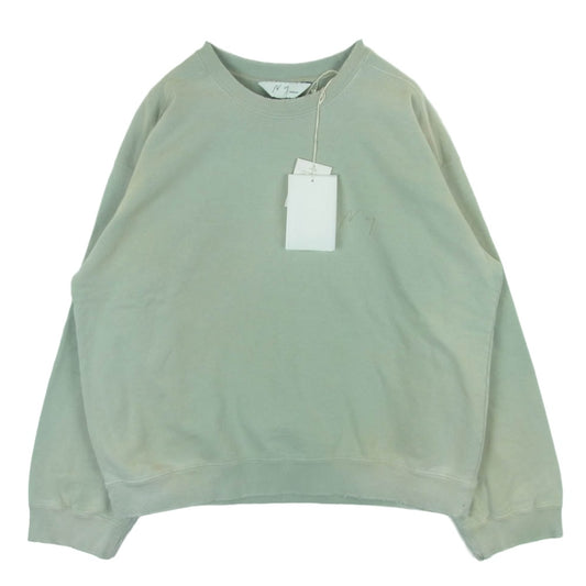ANCELLM アンセルム ANC-CT145-A UNEVENNESS SWEAT SHIRT アンイーブンネス クルーネック スウェットシャツ ライトグリーン系 1【中古】