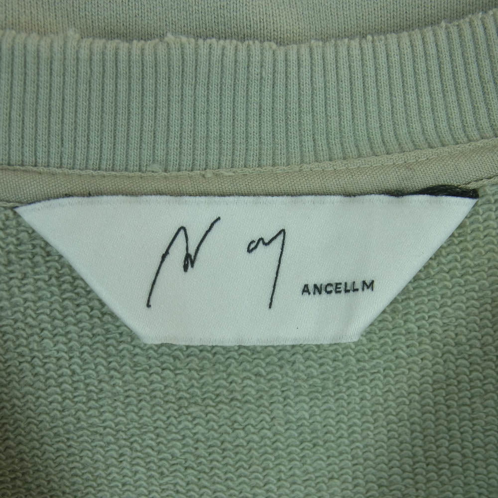 ANCELLM アンセルム ANC-CT145-A UNEVENNESS SWEAT SHIRT アンイーブンネス クルーネック スウェットシャツ ライトグリーン系 1【中古】