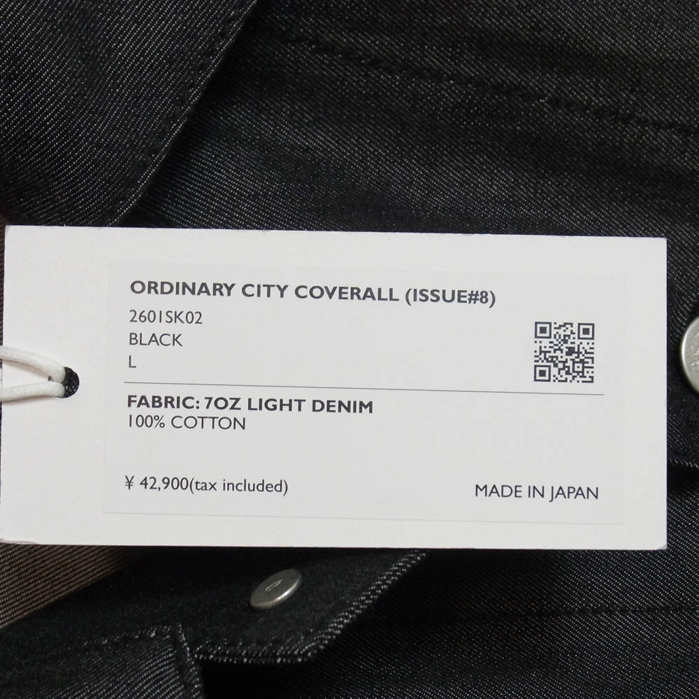 SHINYAKOZUKA シンヤコヅカ 26SS 2601SK02 ORDINARY CITY COVERALL オーディナリー シティ デニム カバーオール ジャケット ブラック系 L【美品】【中古】