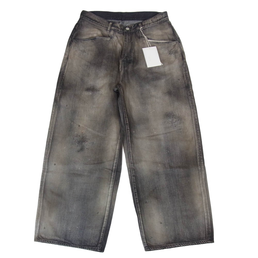 ANCELLM アンセルム 26SS ANC－#06-26SS-B AGING type-B エイジング加工 ワイド デニムパンツ ブラック系 3【美品】【中古】