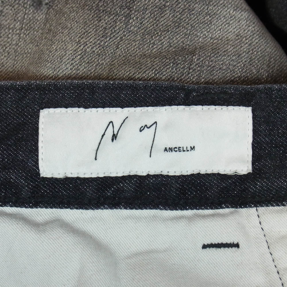 ANCELLM アンセルム 26SS ANC－#06-26SS-B AGING type-B エイジング加工 ワイド デニムパンツ ブラック系 3【美品】【中古】