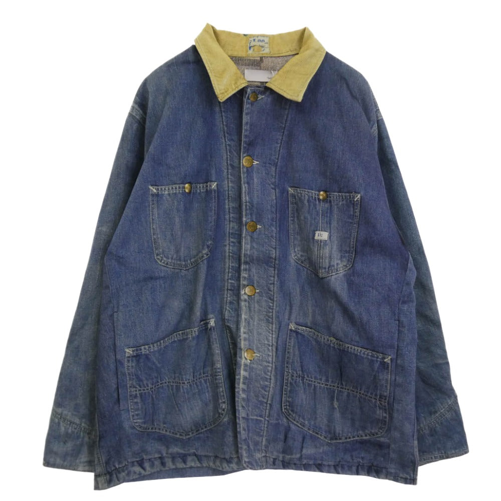 トルク 26SS 26-1105 Trompe l'oeil Denim Coveralls トロンプルイユ 転写 デニム カバーオール ジャケット インディゴブルー系 3【美品】【中古】
