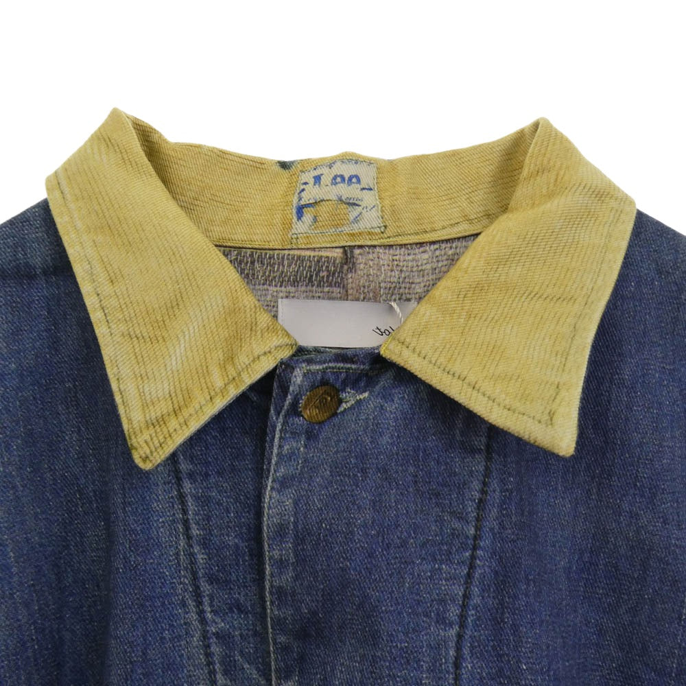 トルク 26SS 26-1105 Trompe l'oeil Denim Coveralls トロンプルイユ 転写 デニム カバーオール ジャケット インディゴブルー系 3【美品】【中古】