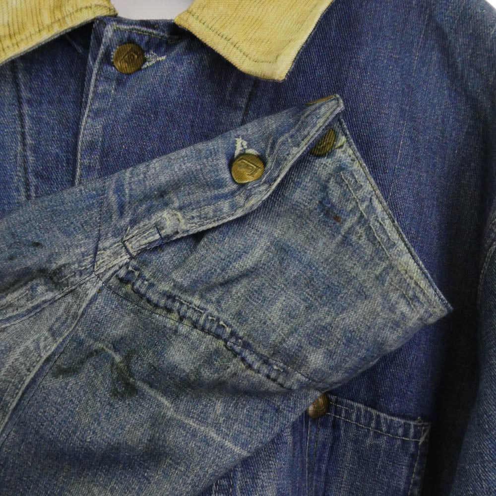トルク 26SS 26-1105 Trompe l'oeil Denim Coveralls トロンプルイユ 転写 デニム カバーオール ジャケット インディゴブルー系 3【美品】【中古】
