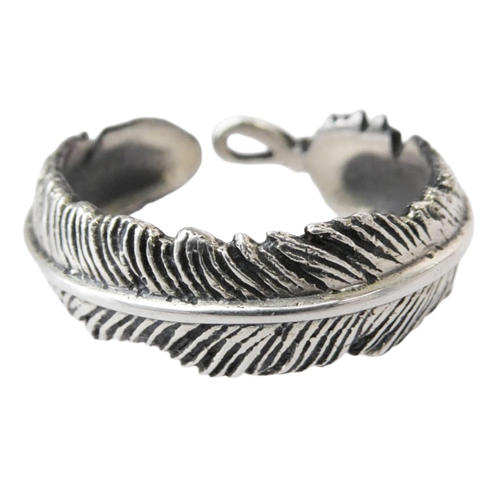 サナ フェザー 羽根 ナロー リング シルバー系 16号【中古】