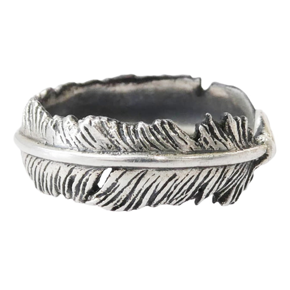 サナ フェザー 羽根 ナロー リング シルバー系 16号【中古】