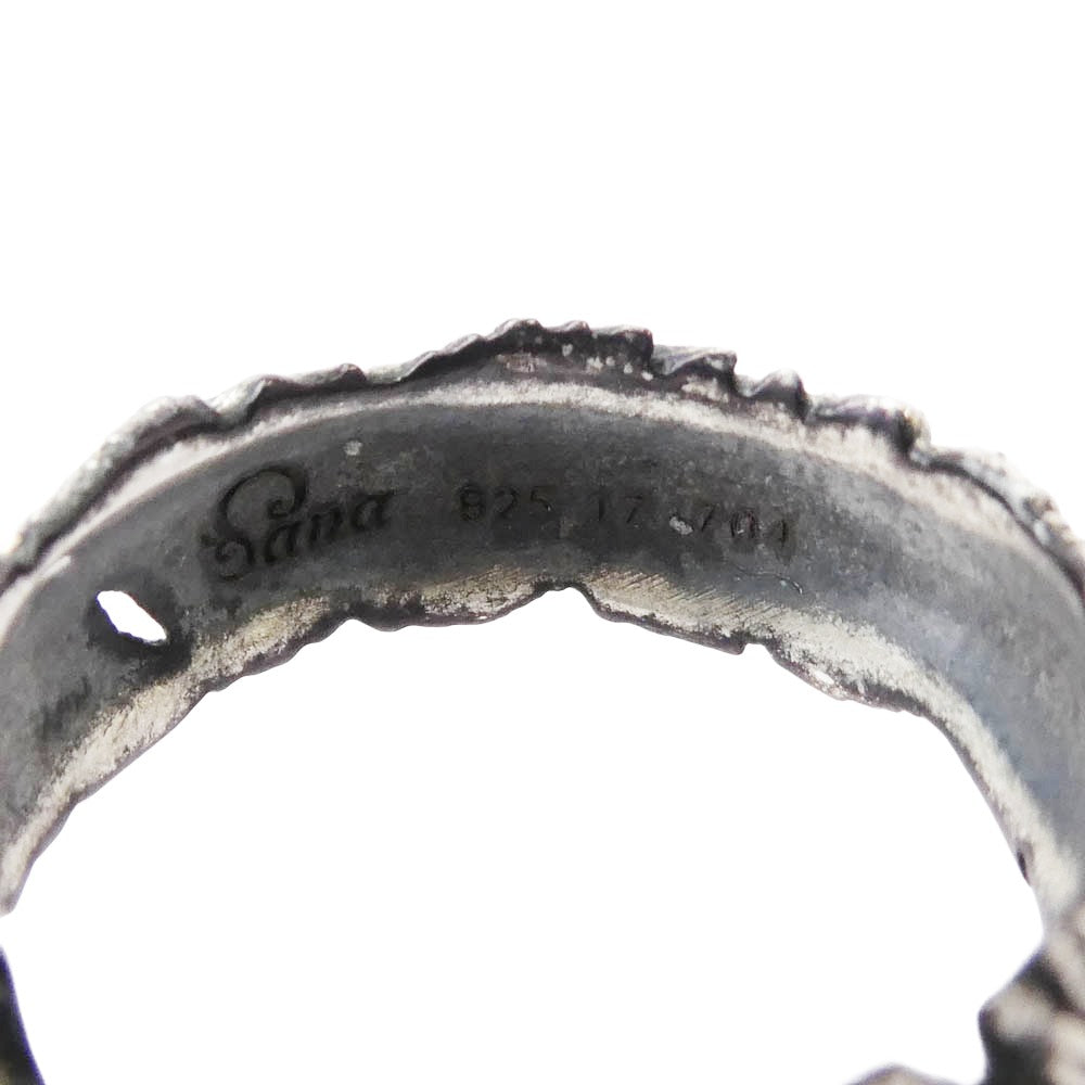 サナ フェザー 羽根 ナロー リング シルバー系 16号【中古】