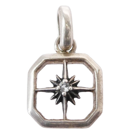 SAAD サード 太陽神 ジルコニア ストーン スクエア チャーム ペンダントトップ シルバー系【中古】