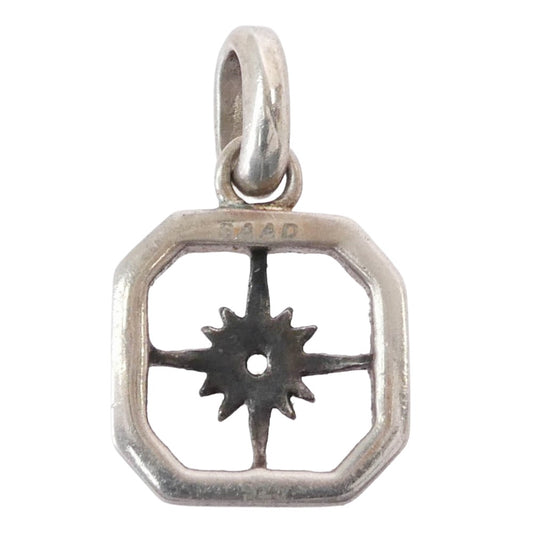 SAAD サード 太陽神 ジルコニア ストーン スクエア チャーム ペンダントトップ シルバー系【中古】