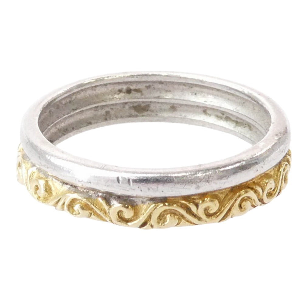 SAAD サード 925 Ｋ24GP アラベスク リング シルバー系 ゴールド系 16号【中古】