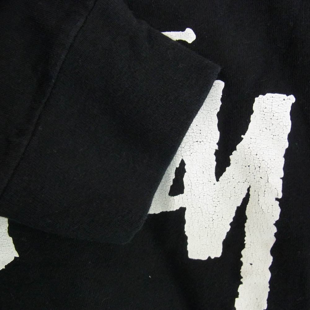 STUSSY ステューシー ストックロゴ プリント クルーネック 長袖カットソー ブラック系 S【中古】