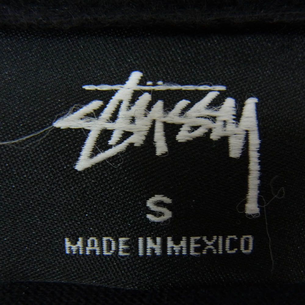 STUSSY ステューシー ストックロゴ プリント クルーネック 長袖カットソー ブラック系 S【中古】