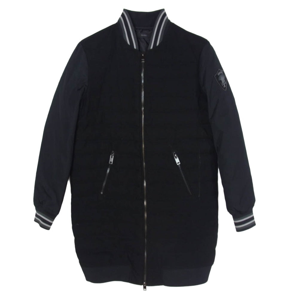 DIESEL ディーゼル 00E8F203 ロゴワッペン 中綿 ロング ブルゾン コート ブラック系 XXS【中古】