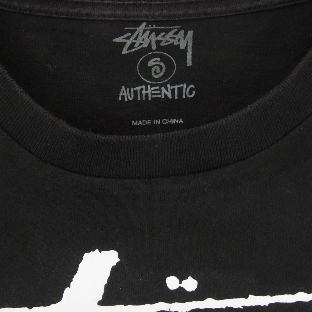 STUSSY ステューシー 30周年記念 × Super Co スーパーコー キャラクタープリント Tシャツ 半袖 カットソー ブラック系 S【中古】