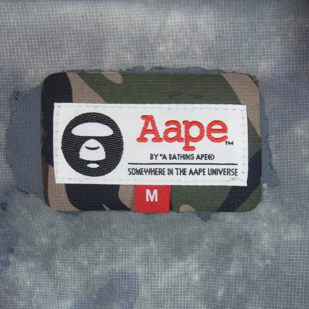 A BATHING APE アベイシングエイプ AAPHJM7116XX7 AAPE エーエイプ カモ柄 フーデッド シェルジャケット マウンテンパーカー ブラック系 M【中古】