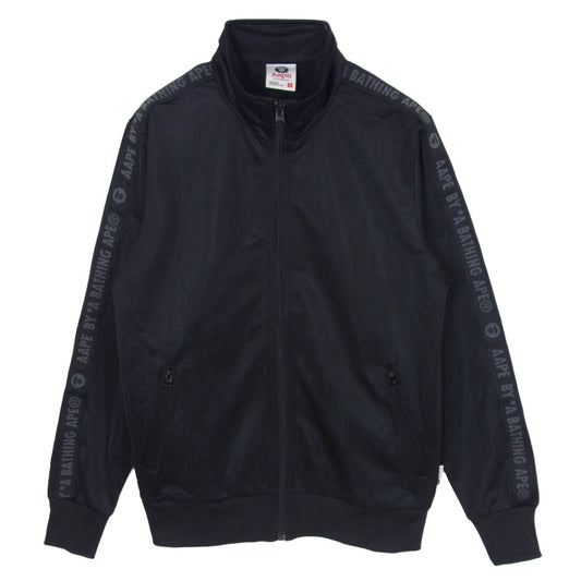 A BATHING APE アベイシングエイプ ASW2003 AAPE エーエイプ サイドロゴライン トラックジャケット ブラック系 S【中古】