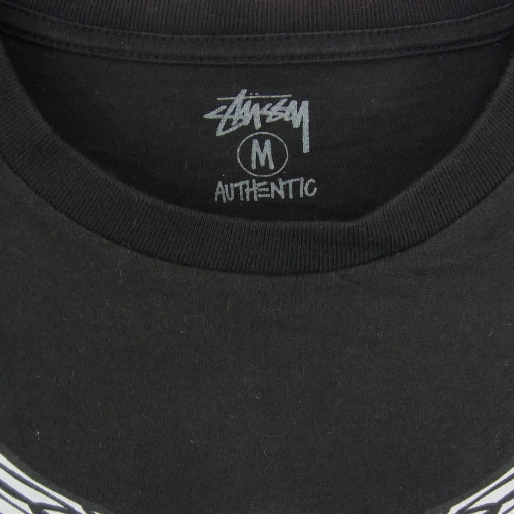 STUSSY ステューシー 10SS 30周年記念 × NEIGHBORHOOD ネイバーフッド イーグル スカル プリント Tシャツ 半袖カットソー ブラック系 M【中古】