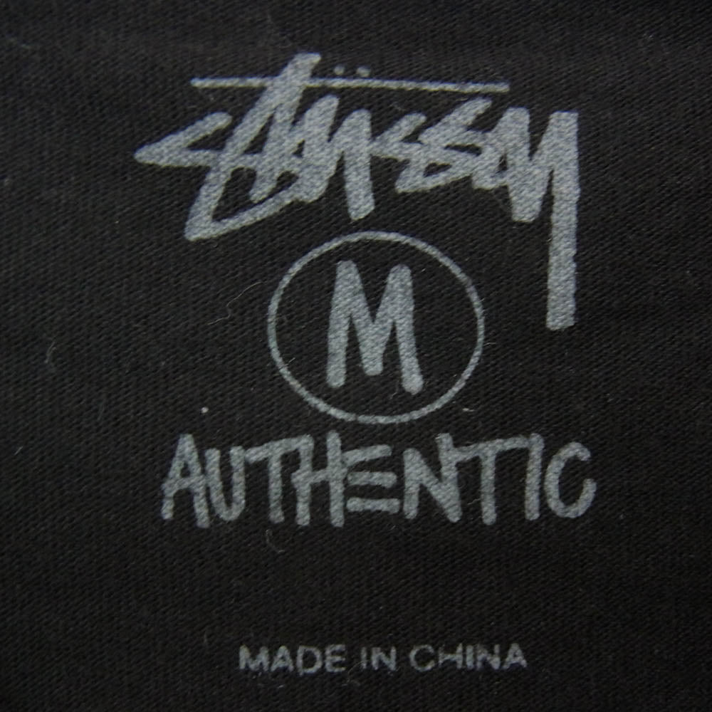 STUSSY ステューシー 10SS 30周年記念 × NEIGHBORHOOD ネイバーフッド イーグル スカル プリント Tシャツ 半袖カットソー ブラック系 M【中古】