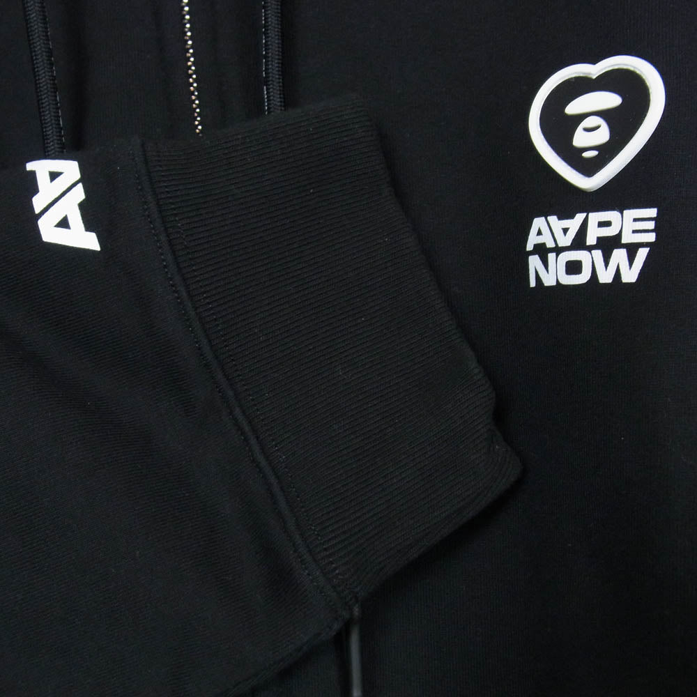 A BATHING APE アベイシングエイプ AAPSWMC345XXN AAPE エーエイプ ape head zip-up hoodie フードロゴプリント ジップアップ パーカー フーディ ブラック系 XXL【中古】