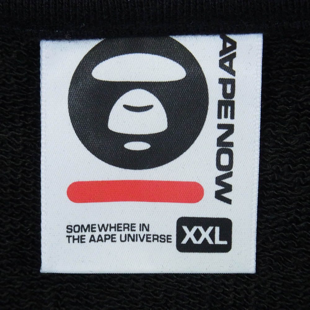 A BATHING APE アベイシングエイプ AAPSWMC345XXN AAPE エーエイプ ape head zip-up hoodie フードロゴプリント ジップアップ パーカー フーディ ブラック系 XXL【中古】