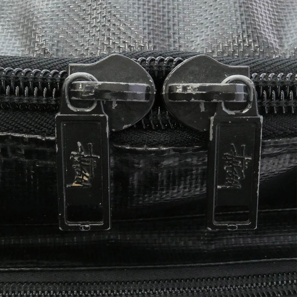 STUSSY ステューシー 90s OLD 紺タグ リフレクティブ レコード バッグ ショルダーバッグ ブラック系【中古】