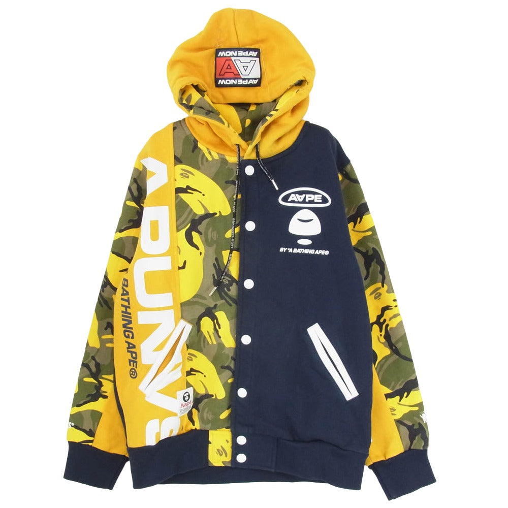 A BATHING APE アベイシングエイプ AAPSWM3482XXB AAPE エーエイプ Multicolor Camo Stripe Hoodie マルチカラー クレイジーパターン フーデッドスウェット スタジャン ブルゾン マルチカラー系 M【中古】