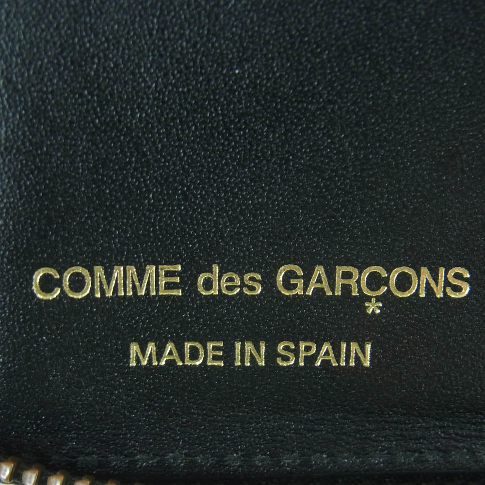 COMME des GARCONS コムデギャルソン SA2100HL Huge Logo ヒュージ ロゴ レザー ラウンドジップ ウォレット 財布 ブラック系【中古】