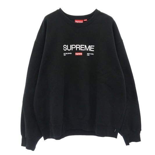 Supreme シュプリーム 24SS Established Crewneck エスタブリッシュ フロントロゴプリント スウェット ブラック系 XXL【中古】