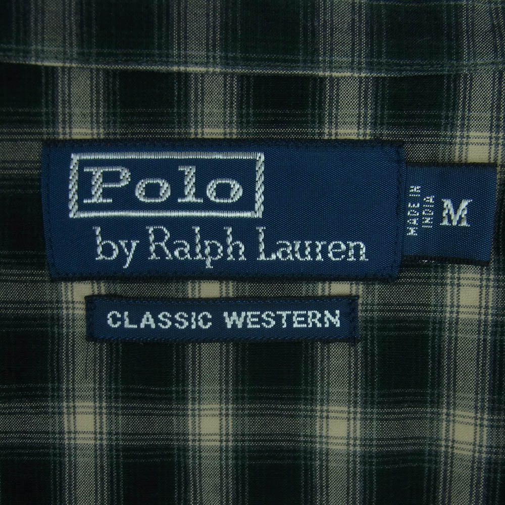 POLO RALPH LAUREN ポロ・ラルフローレン classic western チェック ウエスタン シャツ 長袖 ダークグリーン系 M【中古】