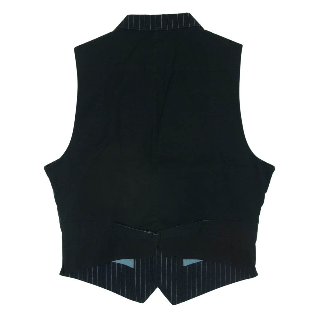 RRL ダブルアールエル STRIPE VEST ストライプ ベスト コットン 中国製 ブラック系 ホワイト系 M【中古】