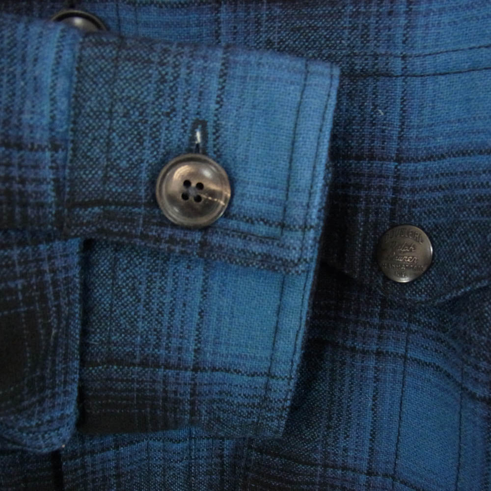 RRL ダブルアールエル オンブレ 長袖 ロングスリーブ シャツ ジャケット 裏キルト ブルー系 M【中古】